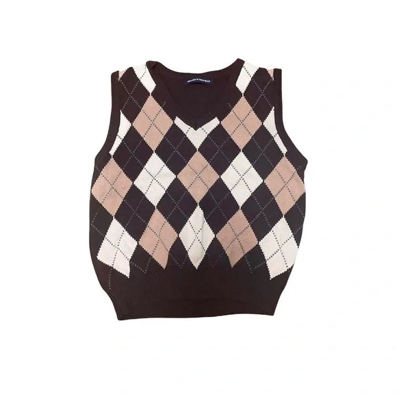 Brandy Melville brown Argyle Sweater